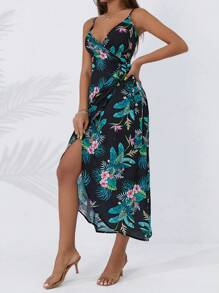 RueChic Women's Simple Plant Print Daily Cami Dress - Multicolor - View 4