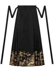 Váy Maxi Jacquard Hoa Phong Cách Trung Hoa Cho Nữ - màu đen - Xem 6