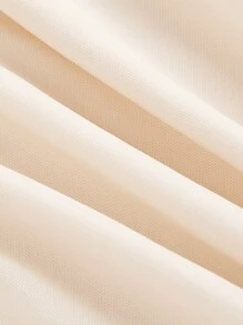 SHEIN MOD Đầm dài màu mơ lưới hở lưng bất đối xứng, váy tốt nghiệp - Màu be - Xem 4