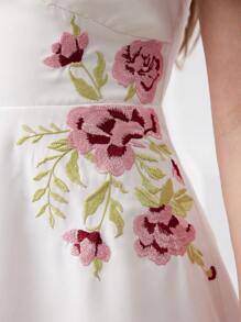 Modelyn 女士日常简约花卉印花连衣裙长款晚礼服