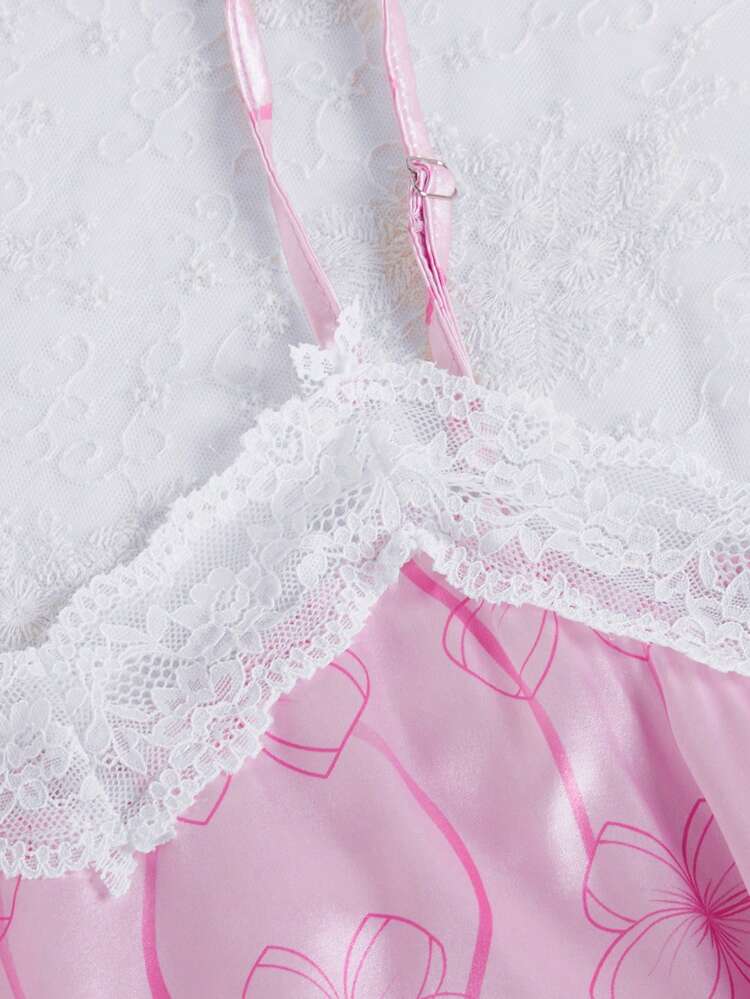 Teen Girl Pink Simple Style Elastic Fabric Camisole & Shorts Set, Casual Home Clothes