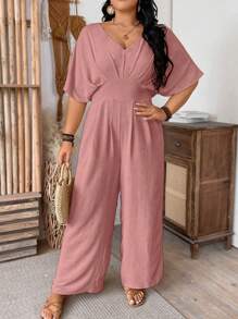 SHEIN Clasi 無背短袖連身褲，通勤款式