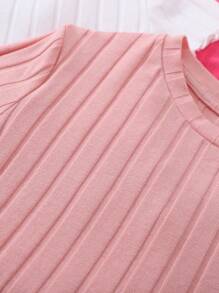 Tween Girl 4 buc. Tricou cu mânecă scurtă, extensibil, cu gât rotund