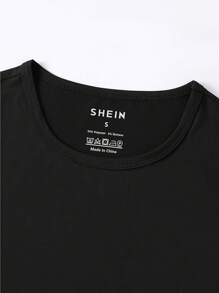 SHEIN Essnce 3 Pieces Pack Basic Short Sleeve Crop Tees - Multicolor - View 4