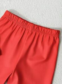 SHEIN 2 Piezas/set Camiseta De Manga Corta Con Patrón De Bombero Y Pantalones Cómodos Y Casuales Para Niños, Conjunto De Ropa De Hogar Ajustado Para Primavera Y Verano - Rojo - Ver 6