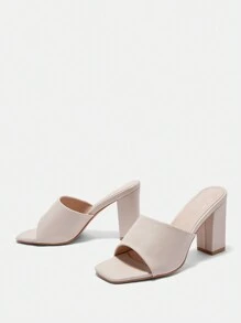 CUCCOO BIZCHIC Women Solid Color High Heel Sandals, Suitable For Daily Wear Elegant Basics Business Casual Business Chic Spring Shoes Spring Break Easter - Beige - View 10