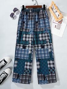 SHEIN Tween Boy Fashionable Digital Printed Long Pants - Multicolor - View 1