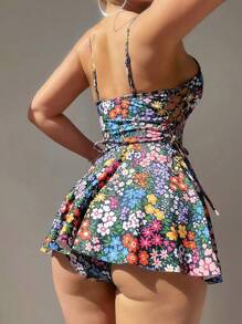 Swim Vcay 假日海滩碎花细肩带连衣裙比基尼套装夏季 - 彩色 - 查看 8