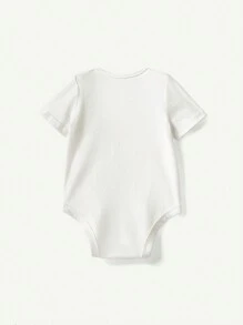 Cozy Pixies Newborn Baby Boy Cartoon Kangaroo Pattern Soft Knit Round Neck Short Sleeve Bodysuit With Lap Shoulder Three-Pack - Navy Blue - View 8