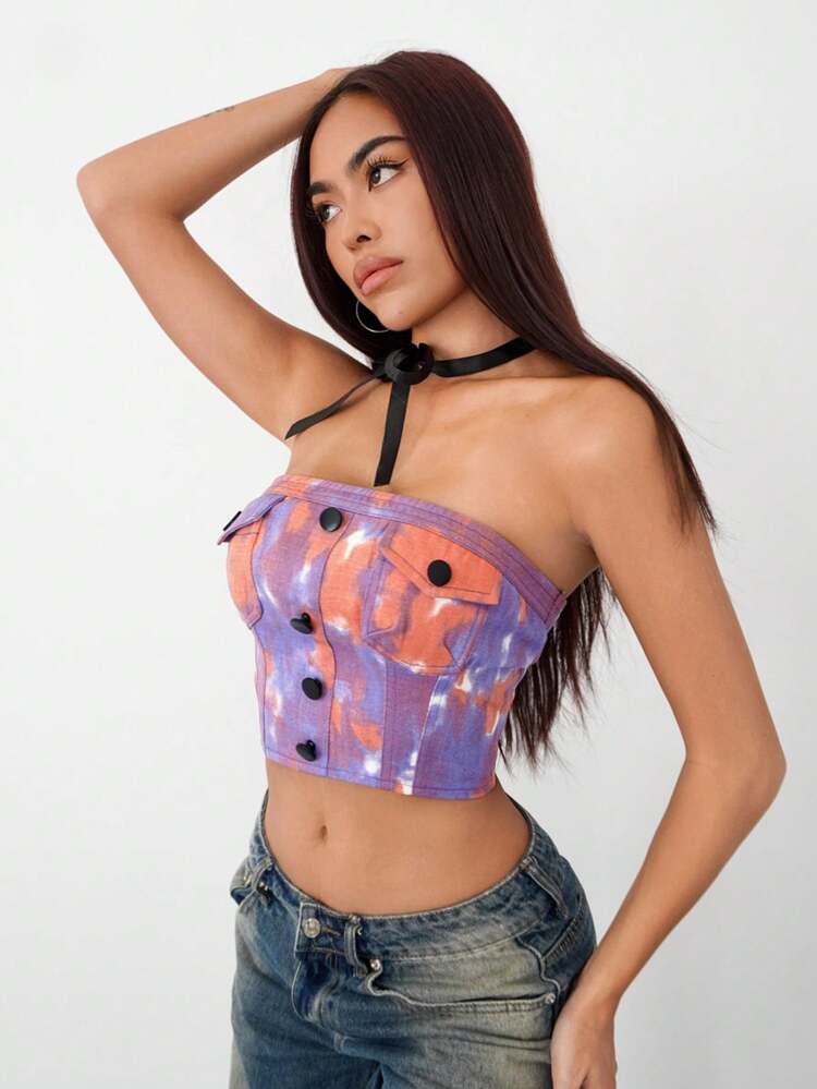 Women's Casual Printed Simple Top, Random Print