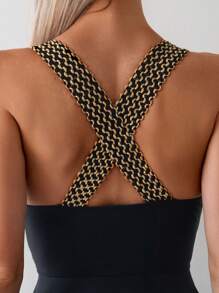 SHEIN Swim Women's Swimsuit Dress (Built-In Cups+Underwire) - Black - View 4