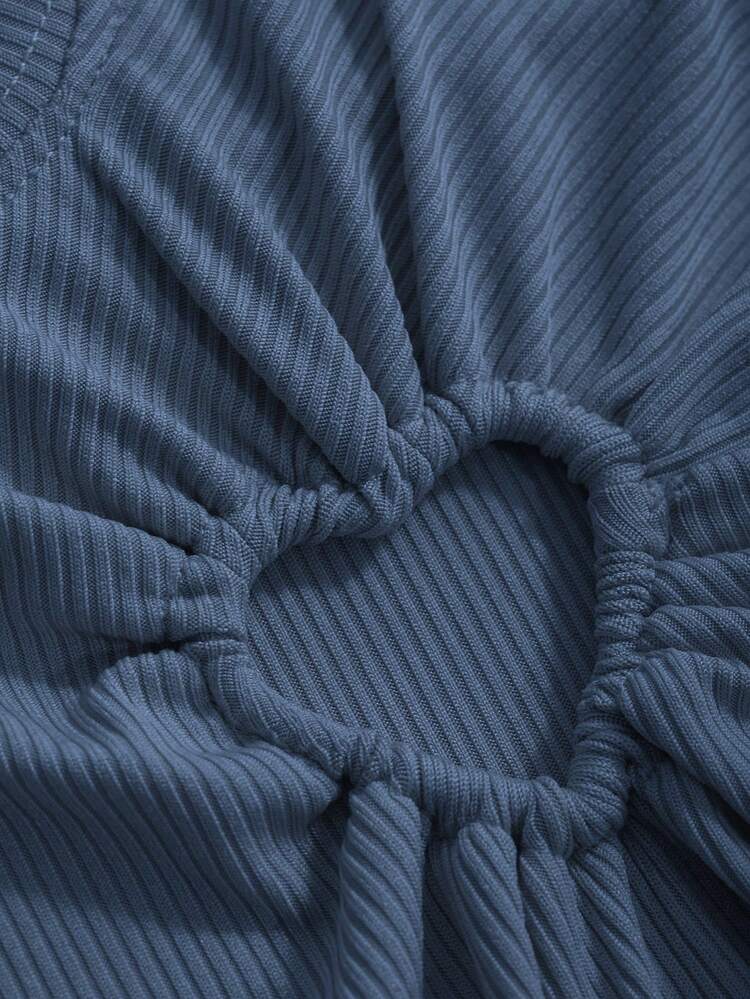 Women's Sweet And Cool Designer Asymmetrical Short Sleeve T-Shirt With Hollow Out Design, Summer Preppy Tops