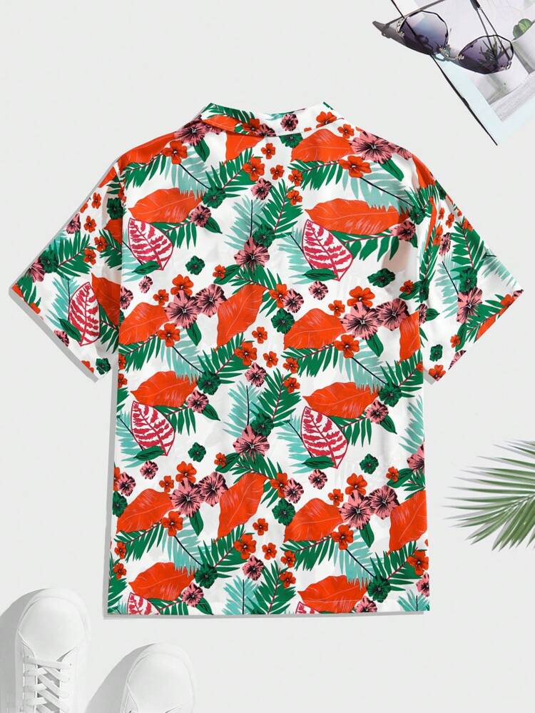 Woven Casual Short Sleeve Shirt (Plus Size)