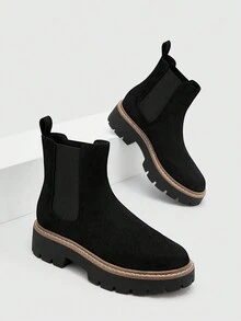 女性時尚靴子 - 黑色 - 查看 5