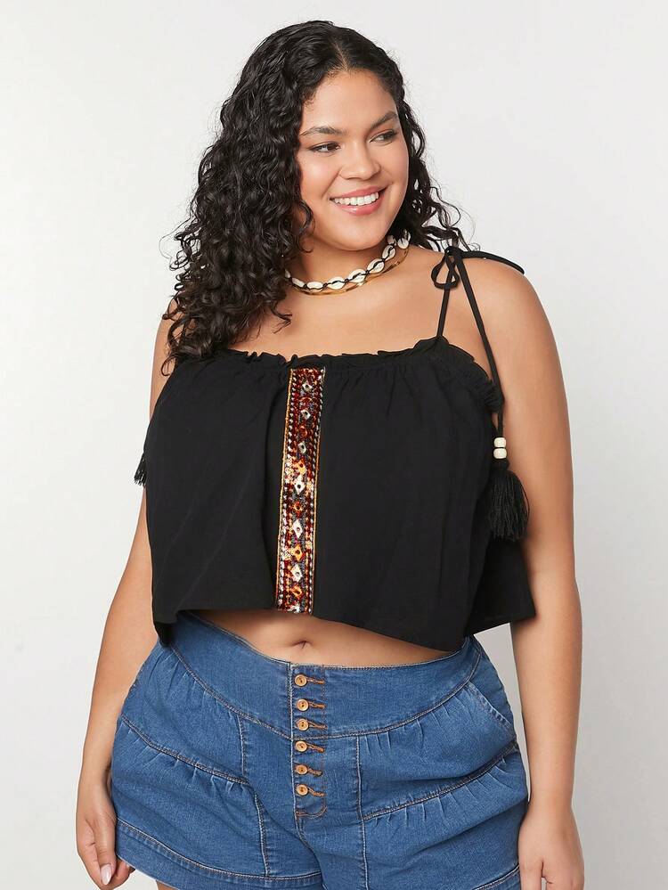 Summer Plus Size Women's Western Style Vacation Cami Top