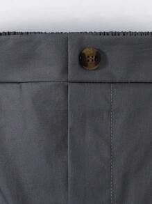 Teenager Jungen einfarbige, gerade Lässig hose mit Taschen und Knopfleiste