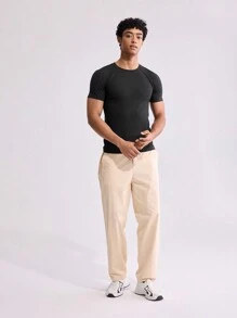 Forever 21 Men's Muscle Fit T-Shirt With Crew Neck In Black - Black - View 3