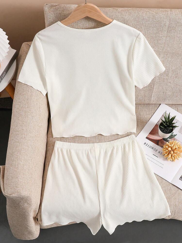 Teen Girl Flame Retardant Pajama Set, Loose Fit Shorts And Short Sleeve Top, 2pcs