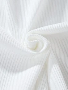 SHEIN 少女4入組夏季純色圓領短袖T恤，配以荷葉邊設計 - 彩色 - 查看 3