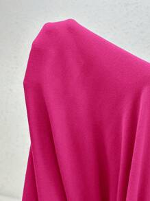 SHEIN LUNE 大码女式系腰长款休闲宽松半身裙 - 玫紅色 - 查看 6