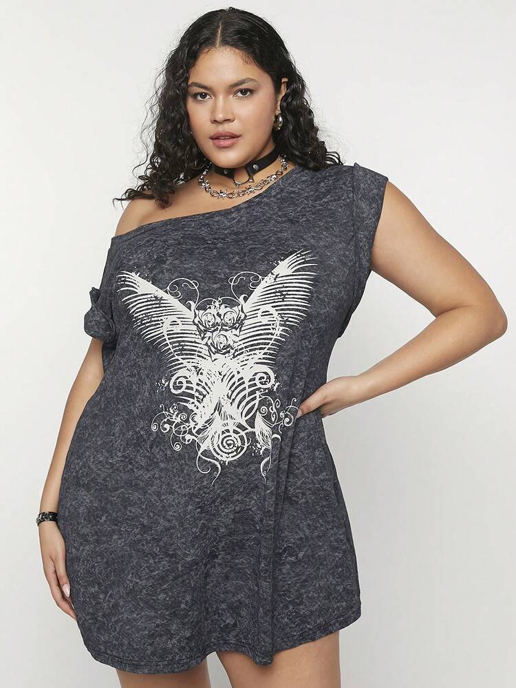 Summer Y2K Punk Pattern Plus Size Women's Dress