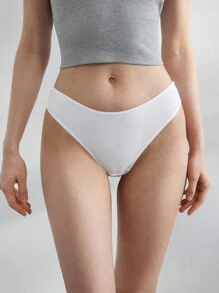 Ocili 自然舒适柔软褶皱低腰性感三角裤-白色 - 白色 - 查看 10