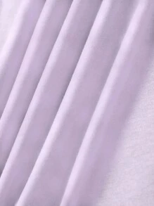 INAWLY 女士夏季短袖字母印花圓領休閒T恤 - 紫色 - 查看 5