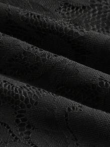 SHEIN Privé 女士中长连衣裙 - 黑色 - 查看 3