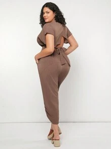 Forever 21 Áo Sơ Mi Nữ Plus Size Đi Biển Kỳ Nghỉ Hè Phong Cách Phương Tây - Cà phê nâu - Xem 1