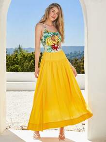 Forever 21 Holiday Printed Backless Spaghetti Strap Bodysuit - Green - View 5