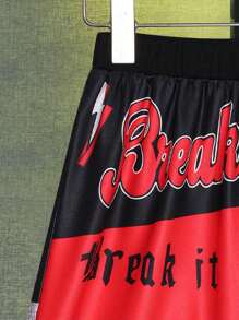 Tween Girl Colorful Letter Printed Sports Shorts