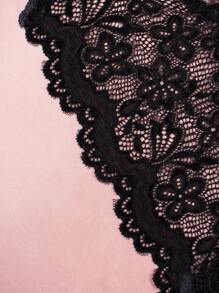 Plus Size Fantasy Elegant Lace Panties Set, 5pcs/Set Lingerie