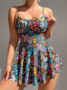 Swim Vcay 假日海滩碎花细肩带连衣裙比基尼套装夏季 - 彩色 - 查看 1