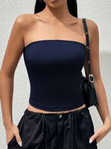 Sweetina Women's Knitted Top In Dark Blue - Navy Blue - View 6