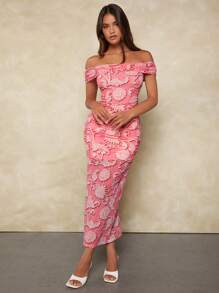 Forever 21 Romantic Women's Printed Flower Off-Shoulder Dress - Multicolor - View 7