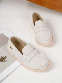 Sapatos Masculinos Slip-On Mocassins, Leves, Antiderrapantes, Sapato Casual Plano com Costura, para Todas as Estações - Branco - Ver 4