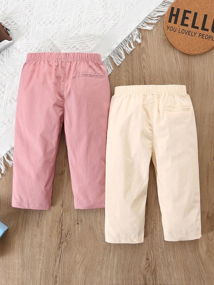 2pcs Infant/Toddler Casual Pocket Pants Set