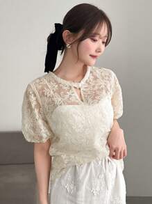 Áo Sơ Mi Nữ Tay Phồng Thêu Thời Trang Cho Mùa Hè - trắng - Xem 8