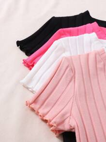 Tween Girl 4 buc. Tricou cu mânecă scurtă, extensibil, cu gât rotund