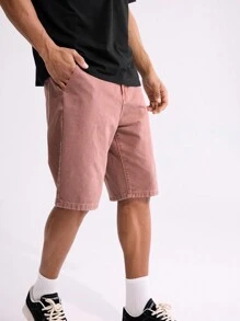 Forever 21 Men's 90s Oversized Style Denim Short In Washed Pink - Dusty Pink - View 7