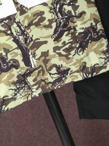 Conjunto de camiseta e shorts casual de basquete com estampa de camuflagem para adolescentes, roupa esportiva de moda de rua, 2 peças - Multicolorido - Visão 5