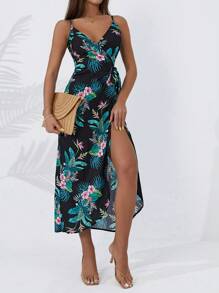 RueChic Women's Simple Plant Print Daily Cami Dress - Multicolor - View 5