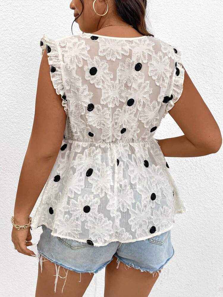 Plus Size Women's Fashion Solid Color Sleeveless V-Neck Blouse