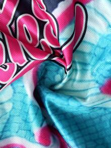 ROMWE MEN Anime 男士格鬥拳擊短褲，適合春夏日常穿著 - 綠色 - 查看 6