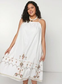 Forever 21 Summer Plus Size Women's Western Vacation Beach Dress - Apricot - View 1