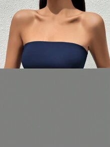 Sweetina Women's Knitted Top In Dark Blue - Navy Blue - View 5