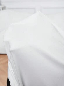 SHEIN Clasi 大码 V 领修身拼色泡泡袖黑白连衣裙 - 黑與白 - 查看 6