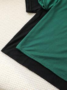 Tween Boys Phong Cách Hàn Quốc Dễ Thương Dáng Rộng Cổ Tròn Tay Ngắn Dệt Kim Áo Phông Mùa Hè, Bộ Hai Món - Nhiều màu - Xem 5