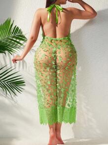 Mesh Plus Size Sexy Lingerie Dress And Thong 2pcs Set