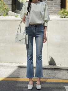 DAZY Women's Fashionable And Versatile Flared Jeans With Pockets